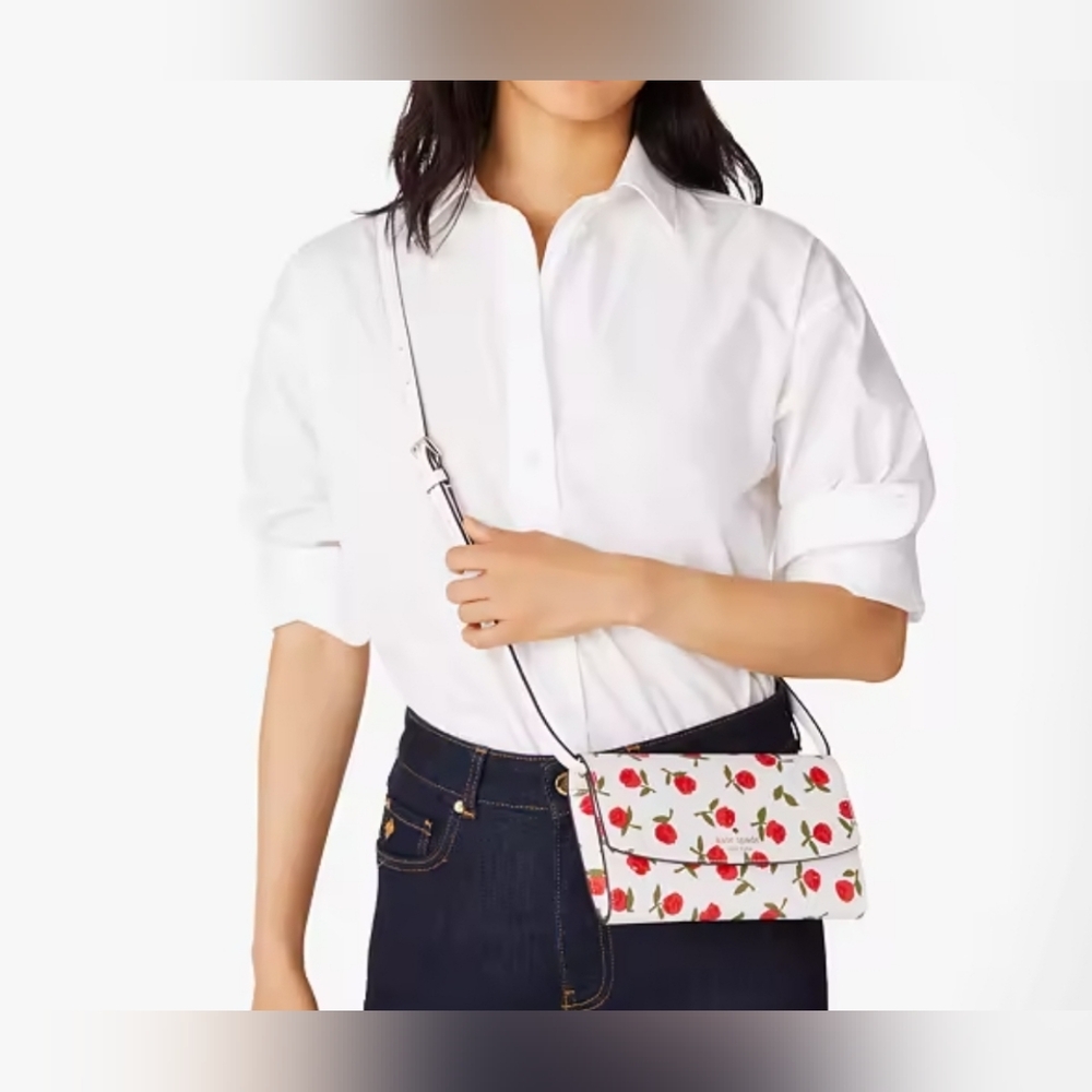 Kate Spade Dana Small Flap Crossbody NWT Roses 🌹 - Picture 4 of 6